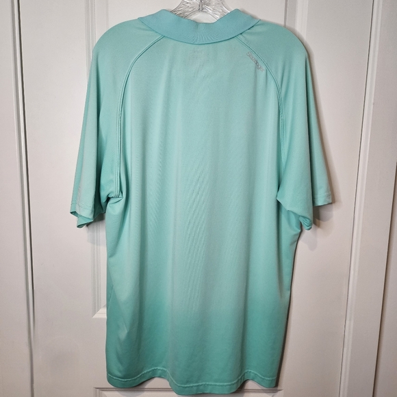 Men's Aqua Green Short Sleeve Polo Relaxed Stretch Fit Shirt Golf Bowling L - Picture 5 of 11